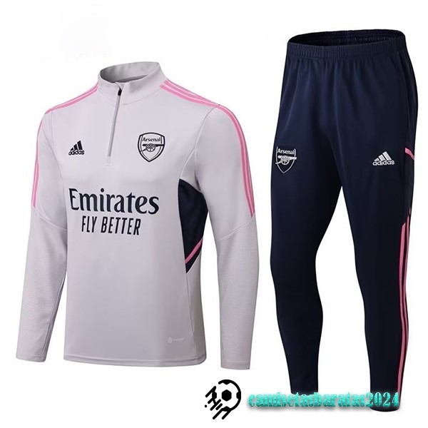 Replicas Chandal Niños Arsenal 2022 2023 Gris Negro Rosa