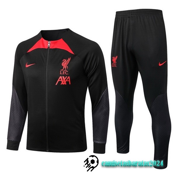 Replicas Chandal Niños Liverpool 2022 2023 Negro III Rojo