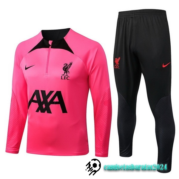 Replicas Chandal Niños Liverpool 2022 2023 Rosa I Negro