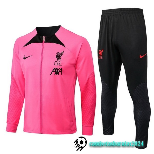 Replicas Chandal Niños Liverpool 2022 2023 Rosa Negro