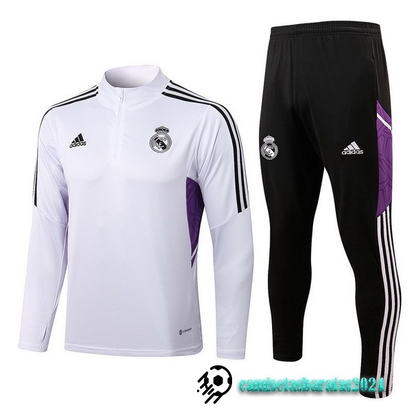 Replicas Chandal Niños Real Madrid 2022 2023 Blanco III Negro