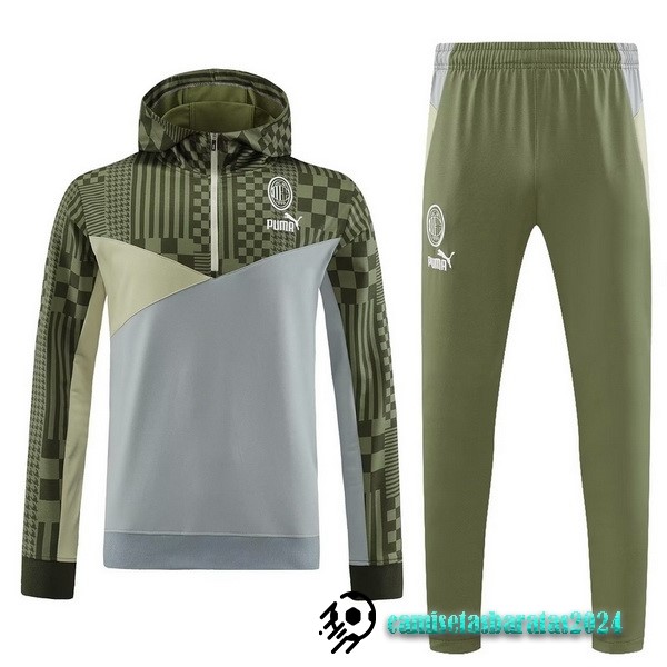 Replicas Chaqueta Con Capucha AC Milan 2023 2024 Verde Gris