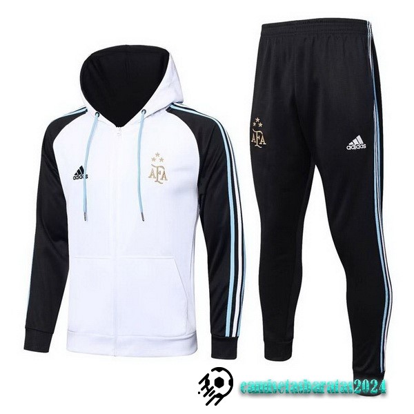 Replicas Chaqueta Con Capucha Argentina 2023 Blanco Negro