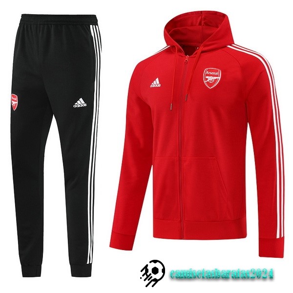 Replicas Chaqueta Con Capucha Arsenal 2022 2023 Negro I Rojo