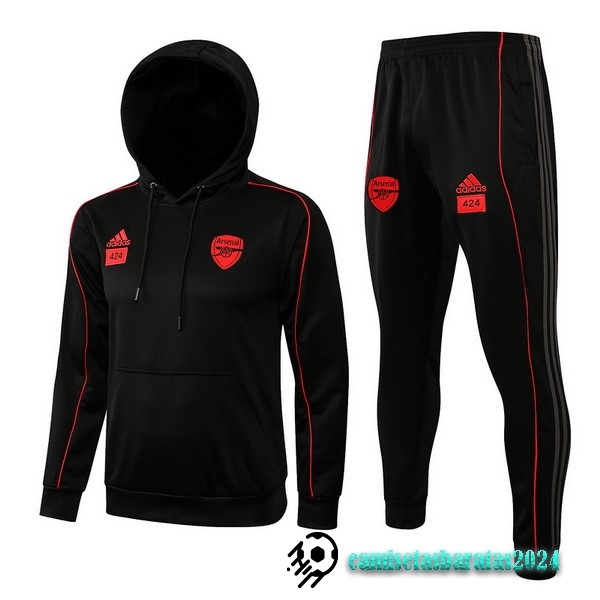 Replicas Chaqueta Con Capucha Arsenal 2022 2023 Negro Rojo