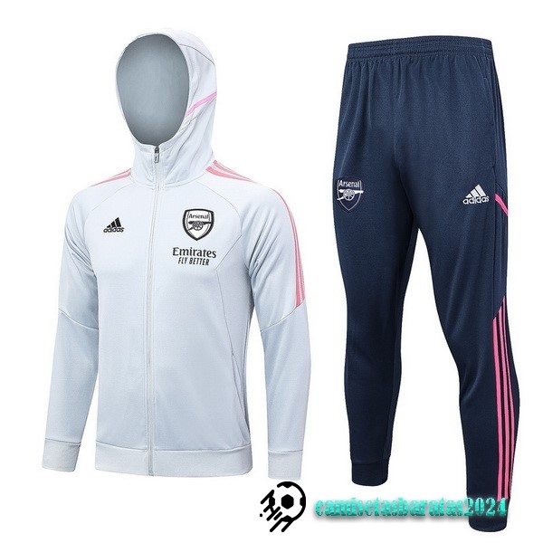 Replicas Chaqueta Con Capucha Arsenal 2023 2024 Gris Azul