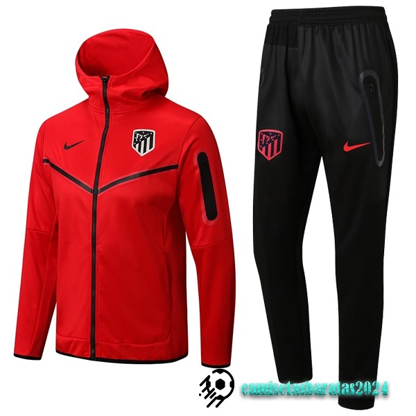 Replicas Chaqueta Con Capucha Atlético Madrid 2022 2023 Rojo Negro