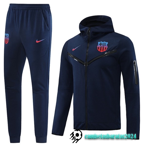 Replicas Chaqueta Con Capucha Barcelona 2022 2023 Azul Marino