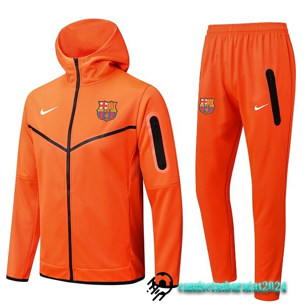 Replicas Chaqueta Con Capucha Barcelona 2022 2023 Naranja