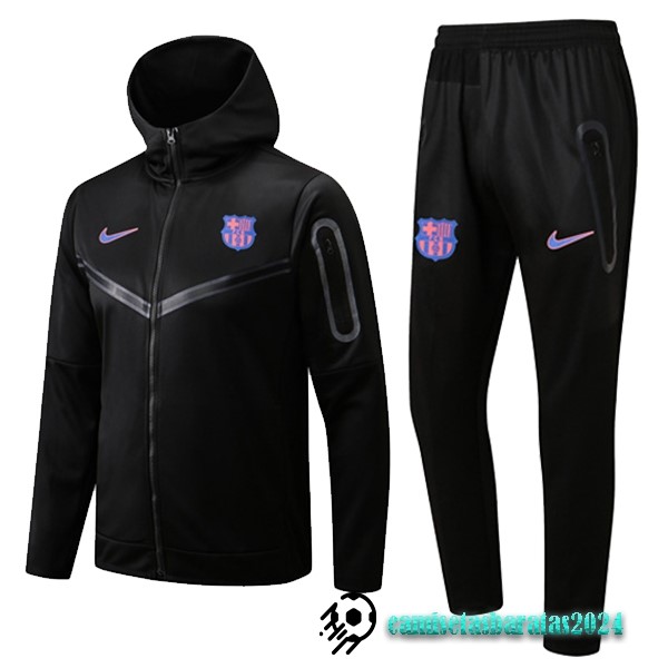 Replicas Chaqueta Con Capucha Barcelona 2022 2023 Negro Purpura