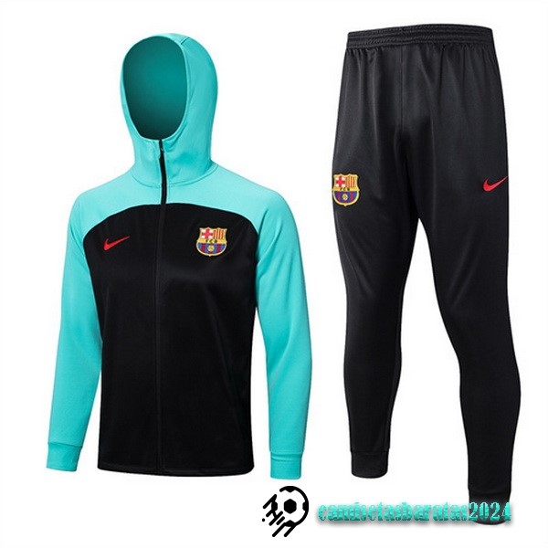 Replicas Chaqueta Con Capucha Barcelona 2022 2023 Negro Verde