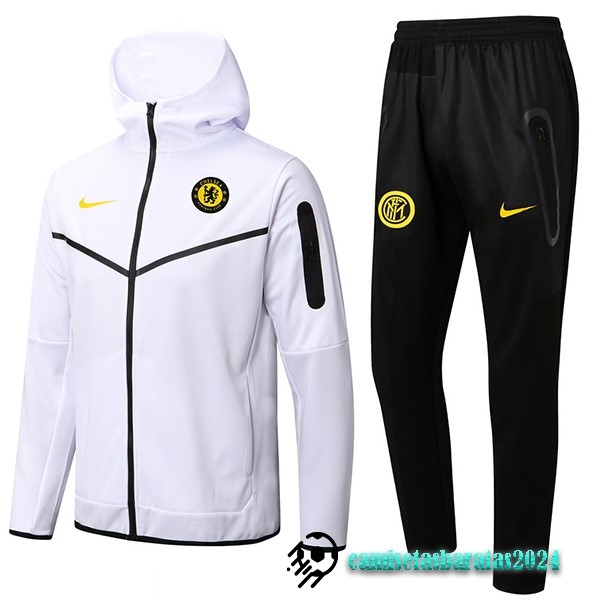 Replicas Chaqueta Con Capucha Chelsea 2022 2023 Blanco Negro