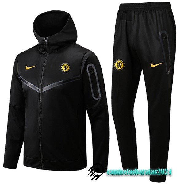 Replicas Chaqueta Con Capucha Chelsea 2022 2023 Negro Amarillo