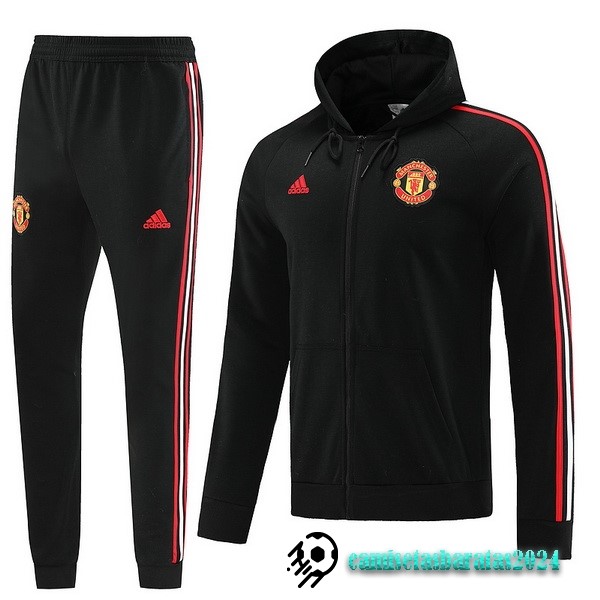 Replicas Chaqueta Con Capucha Manchester United 2022 2023 Negro Rojo