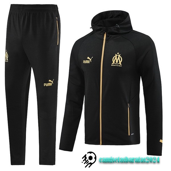 Replicas Chaqueta Con Capucha Marsella 2022 2023 Negro