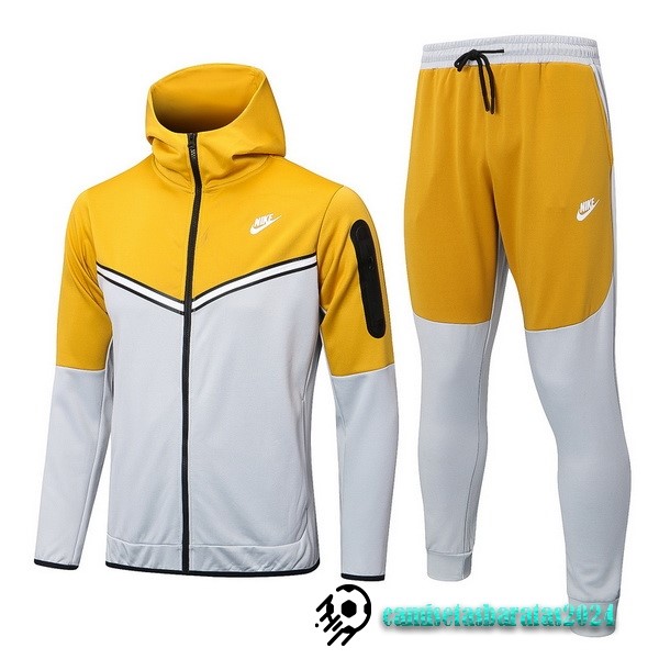 Replicas Chaqueta Con Capucha Nike 2022 2023 Amarillo Gris