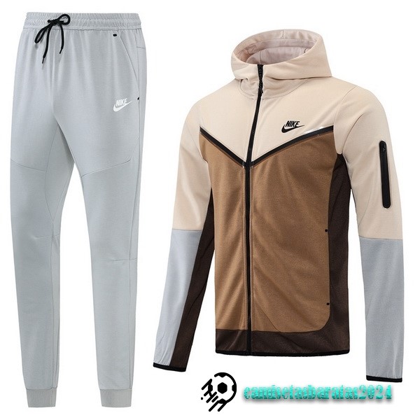 Replicas Chaqueta Con Capucha Nike 2022 2023 Gris Amarillo