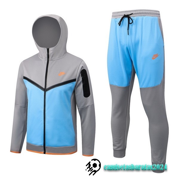 Replicas Chaqueta Con Capucha Nike 2022 2023 Gris Azul