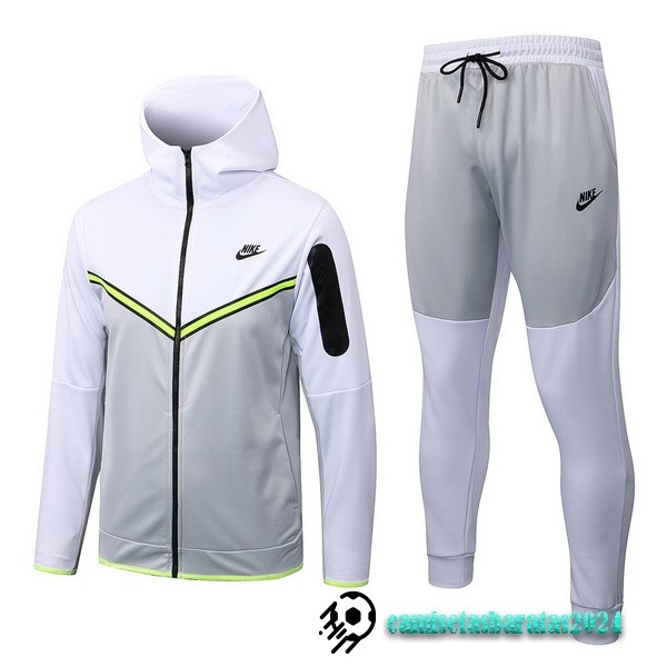 Replicas Chaqueta Con Capucha Nike 2022 2023 Gris Blanco