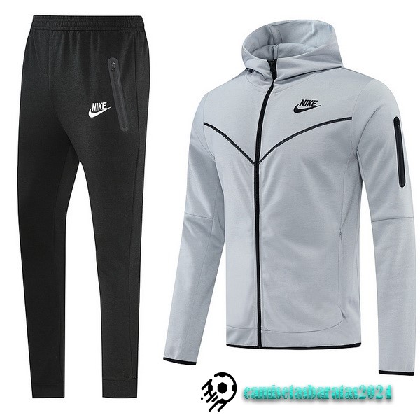 Replicas Chaqueta Con Capucha Nike 2022 2023 Gris Negro