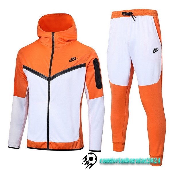 Replicas Chaqueta Con Capucha Nike 2022 2023 Naranja Blanco