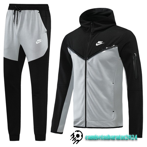 Replicas Chaqueta Con Capucha Nike 2022 2023 Negro Gris