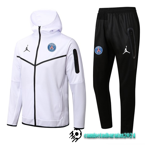 Replicas Chaqueta Con Capucha Paris Saint Germain 2022 2023 Blanco Negro