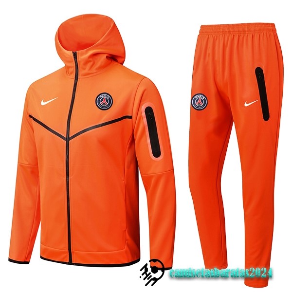 Replicas Chaqueta Con Capucha Paris Saint Germain 2022 2023 Naranja