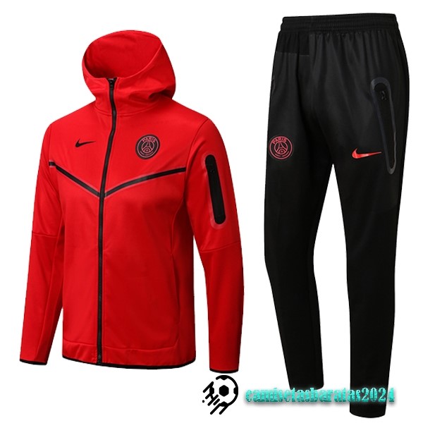 Replicas Chaqueta Con Capucha Paris Saint Germain 2022 2023 Rojo Negro