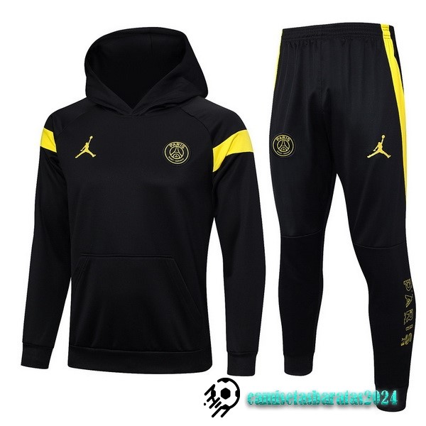 Replicas Chaqueta Con Capucha Paris Saint Germain 2023 2024 Negro Amarillo