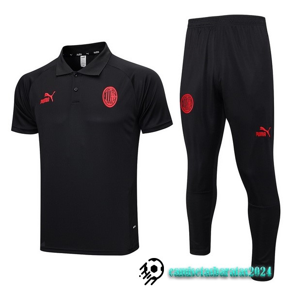 Replicas Conjunto Completo Polo AC Milan 2023 2024 Negro