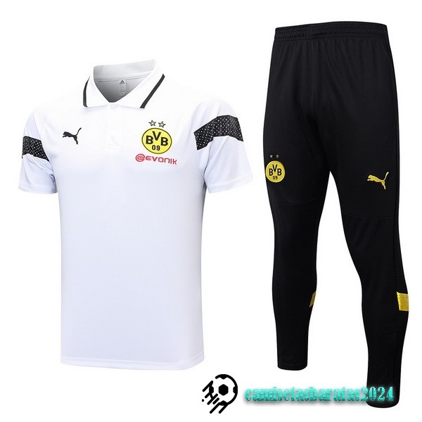 Replicas Conjunto Completo Polo Borussia Dortmund 2023 2024 Blanco Negro