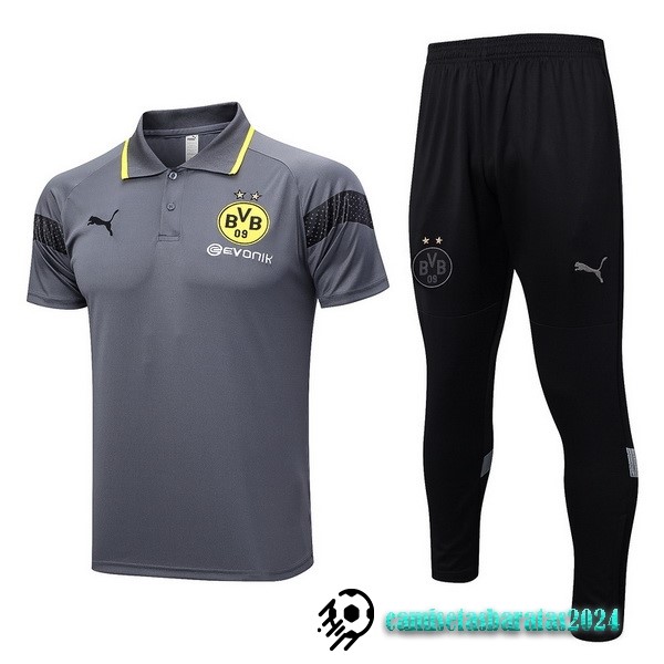 Replicas Conjunto Completo Polo Borussia Dortmund 2023 2024 Gris Negro