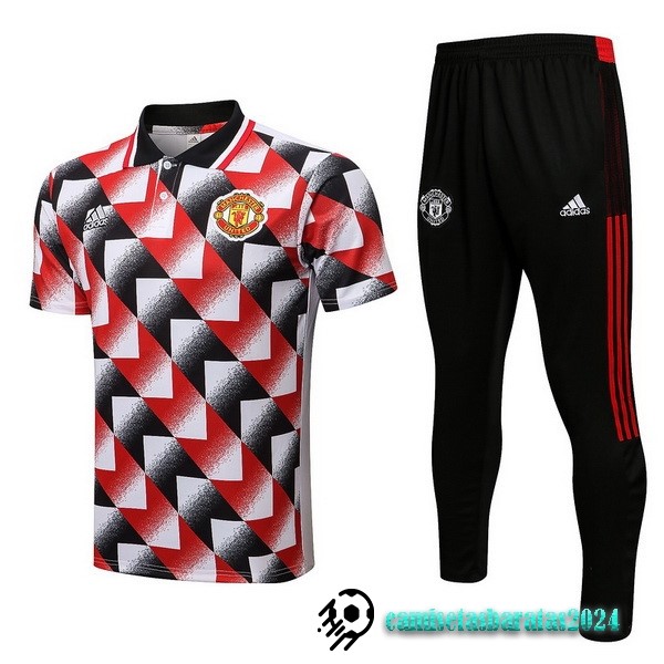 Replicas Conjunto Completo Polo Manchester United 2022 2023 Rojo Blanco Negro