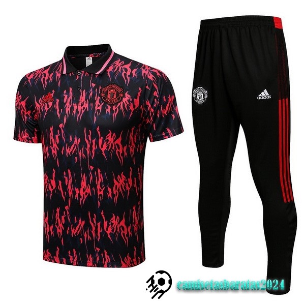 Replicas Conjunto Completo Polo Manchester United 2022 2023 Rojo I Negro