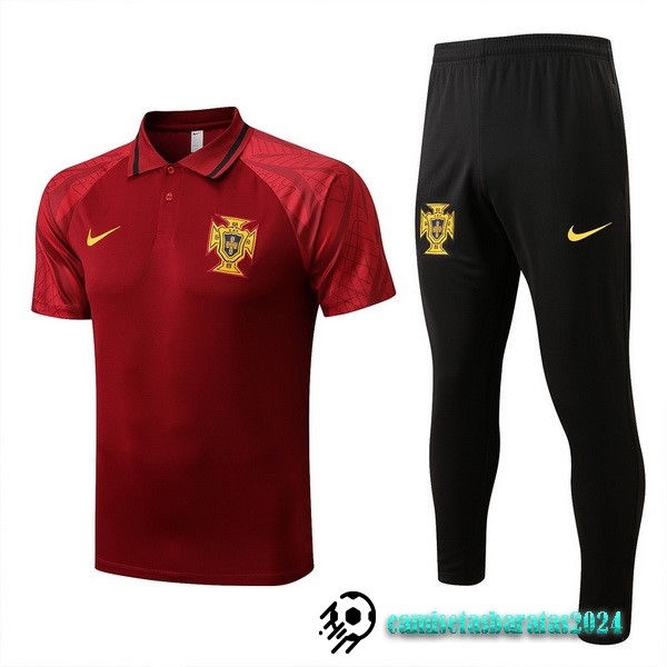 Replicas Conjunto Completo Polo Portugal 2022 Rojo Negro