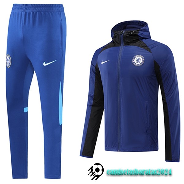 Replicas Conjunto Completo Rompevientos Chelsea 2022 2023 Negro Blanco