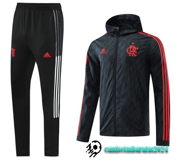 Replicas Conjunto Completo Rompevientos Flamengo 2022 2023 Negro