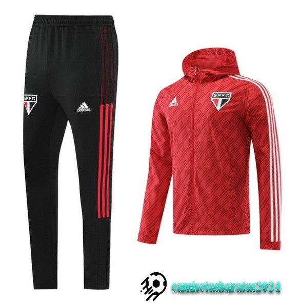 Replicas Conjunto Completo Rompevientos Real Madrid 2022 2023 Negro Rojo