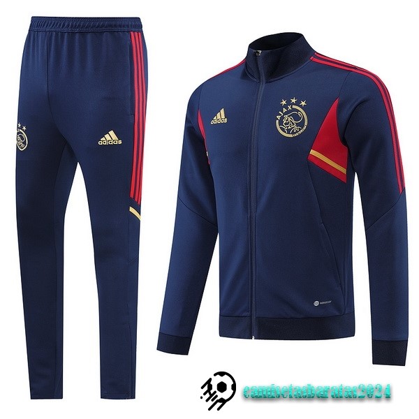 Replicas Conjunto Completo Ropa Deportiva Con Cremallera Larga Ajax 2022 2023 Purpura Rojo