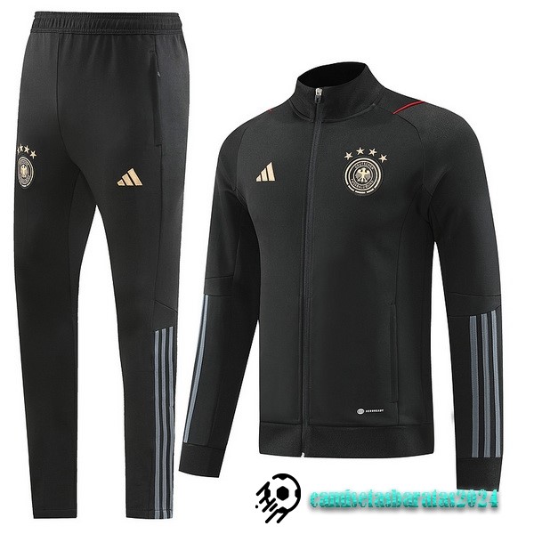 Replicas Conjunto Completo Ropa Deportiva Con Cremallera Larga Alemania 2022 Negro