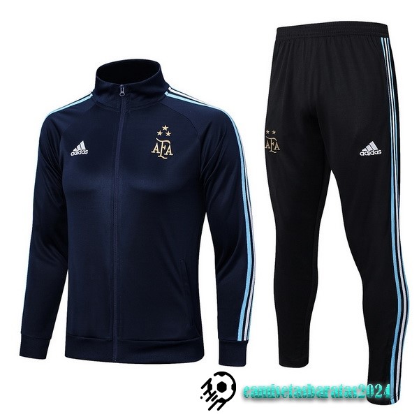 Replicas Conjunto Completo Ropa Deportiva Con Cremallera Larga Argentina 2023 Azul I Marino