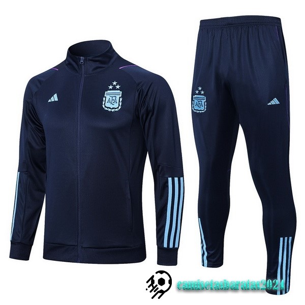 Replicas Conjunto Completo Ropa Deportiva Con Cremallera Larga Argentina 2023 Azul Marino