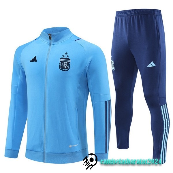 Replicas Conjunto Completo Ropa Deportiva Con Cremallera Larga Argentina 2023 I Azul