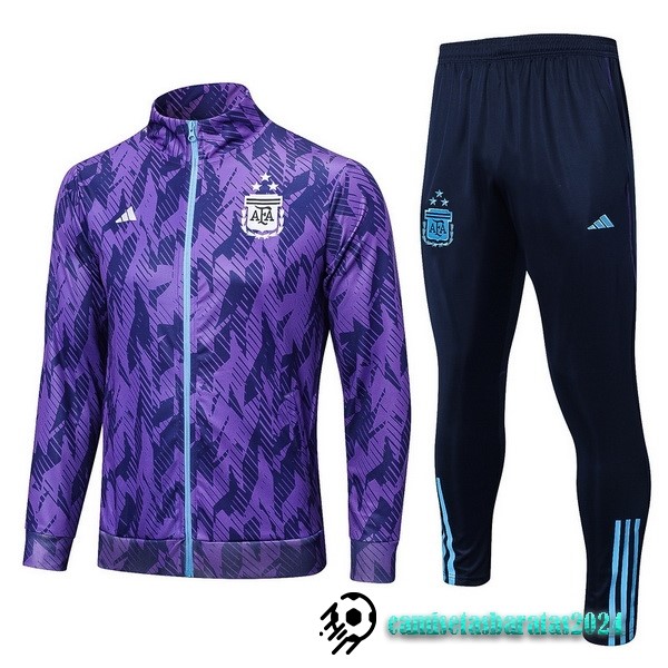 Replicas Conjunto Completo Ropa Deportiva Con Cremallera Larga Argentina 2023 Purpura