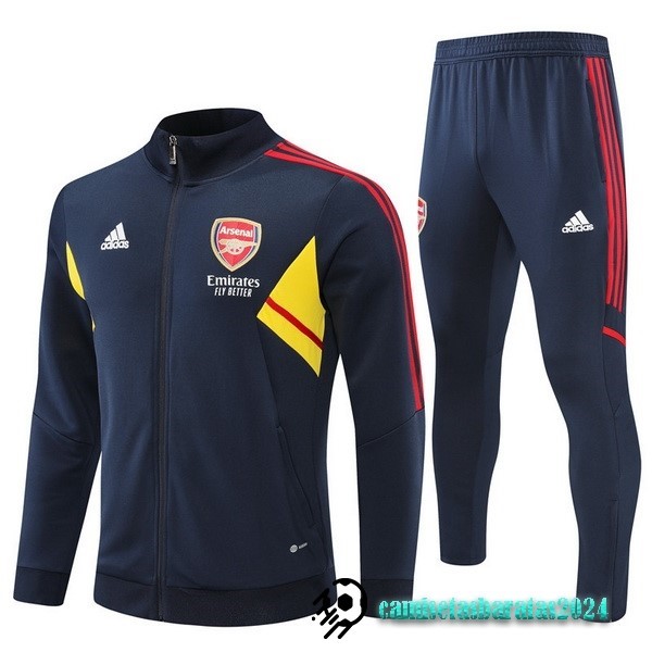 Replicas Conjunto Completo Ropa Deportiva Con Cremallera Larga Arsenal 2022 2023 Azul Marino I Amarillo