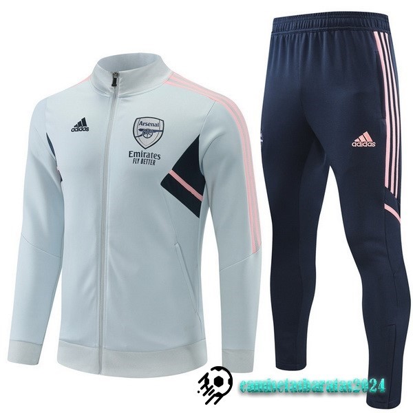 Replicas Conjunto Completo Ropa Deportiva Con Cremallera Larga Arsenal 2022 2023 Gris Azul