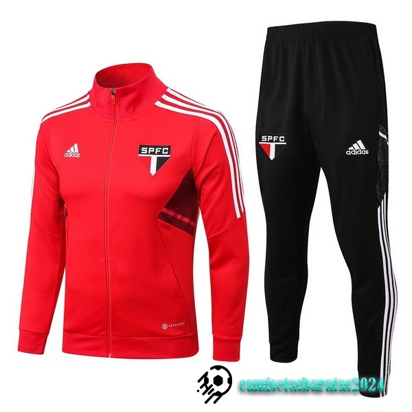 Replicas Conjunto Completo Ropa Deportiva Con Cremallera Larga Arsenal 2022 2023 Rojo I Negro