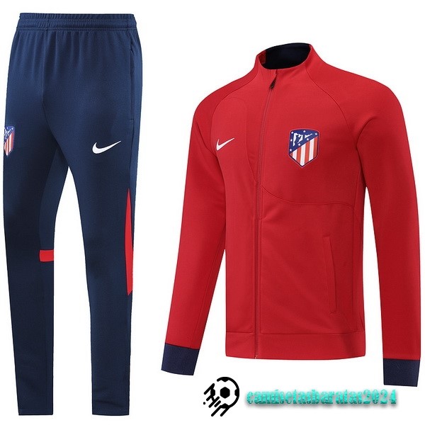 Replicas Conjunto Completo Ropa Deportiva Con Cremallera Larga Atlético Madrid 2022 2023 Azul Rojo