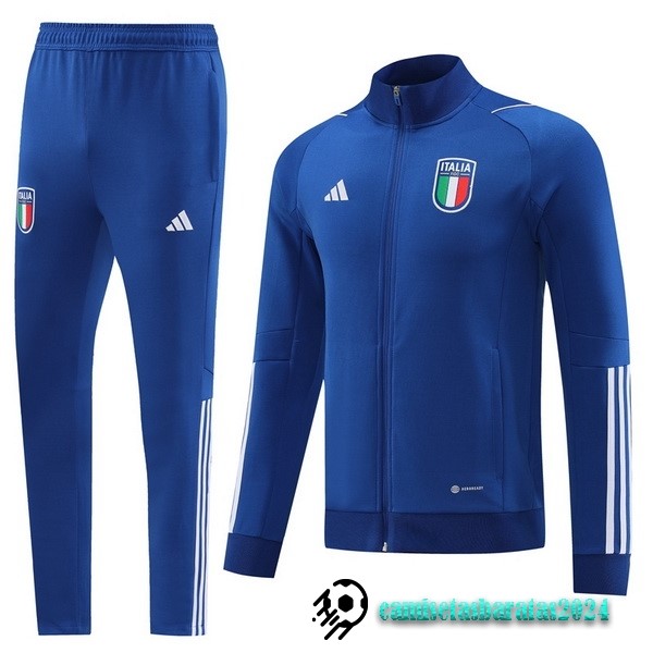 Replicas Conjunto Completo Ropa Deportiva Con Cremallera Larga Italia 2023 I Azul